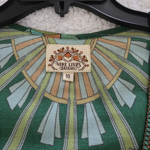 Nine Lives Bazaar Emerald  Empire Dress SZ 10 - Picture 5 of 12